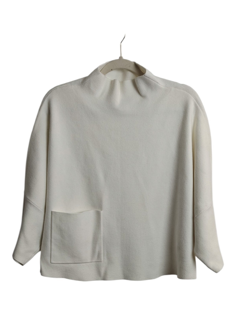 Joseph Ribkoff Cream Funnel Neck Pocket Sweater